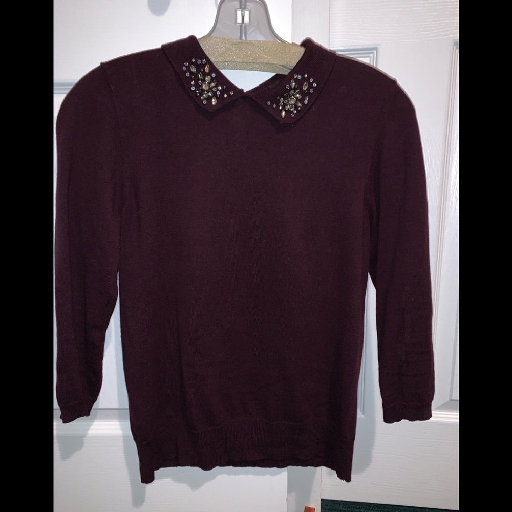 Ann taylor embellished collar sweater